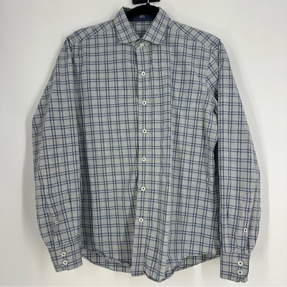 J. HILBURN Men’s Custom Plaid Long Sleeve Button Down Shirt Sz M